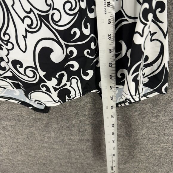 24th & Ocean Tankini Top Women L Large White Geometric Push Up Halter Neck - Picture 4 of 7